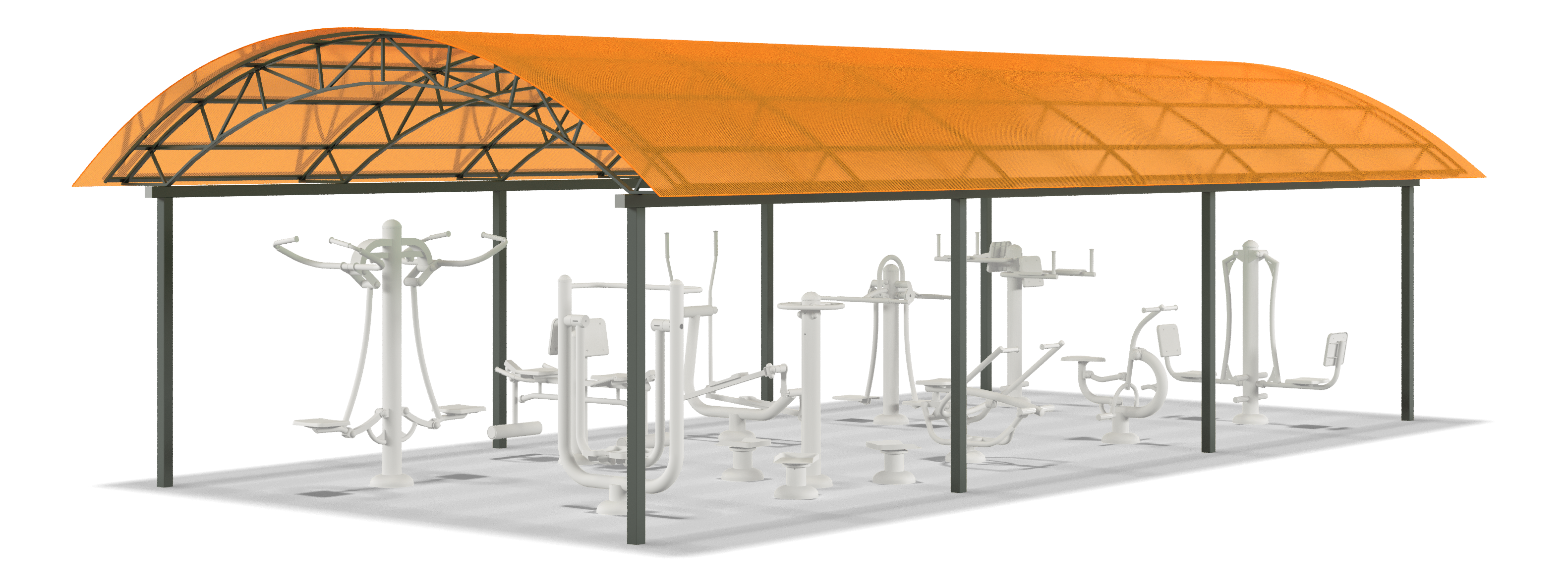 ЛГТН 5,5x10 Навес над тренажерами ЛГТН 5,5х10 (2)