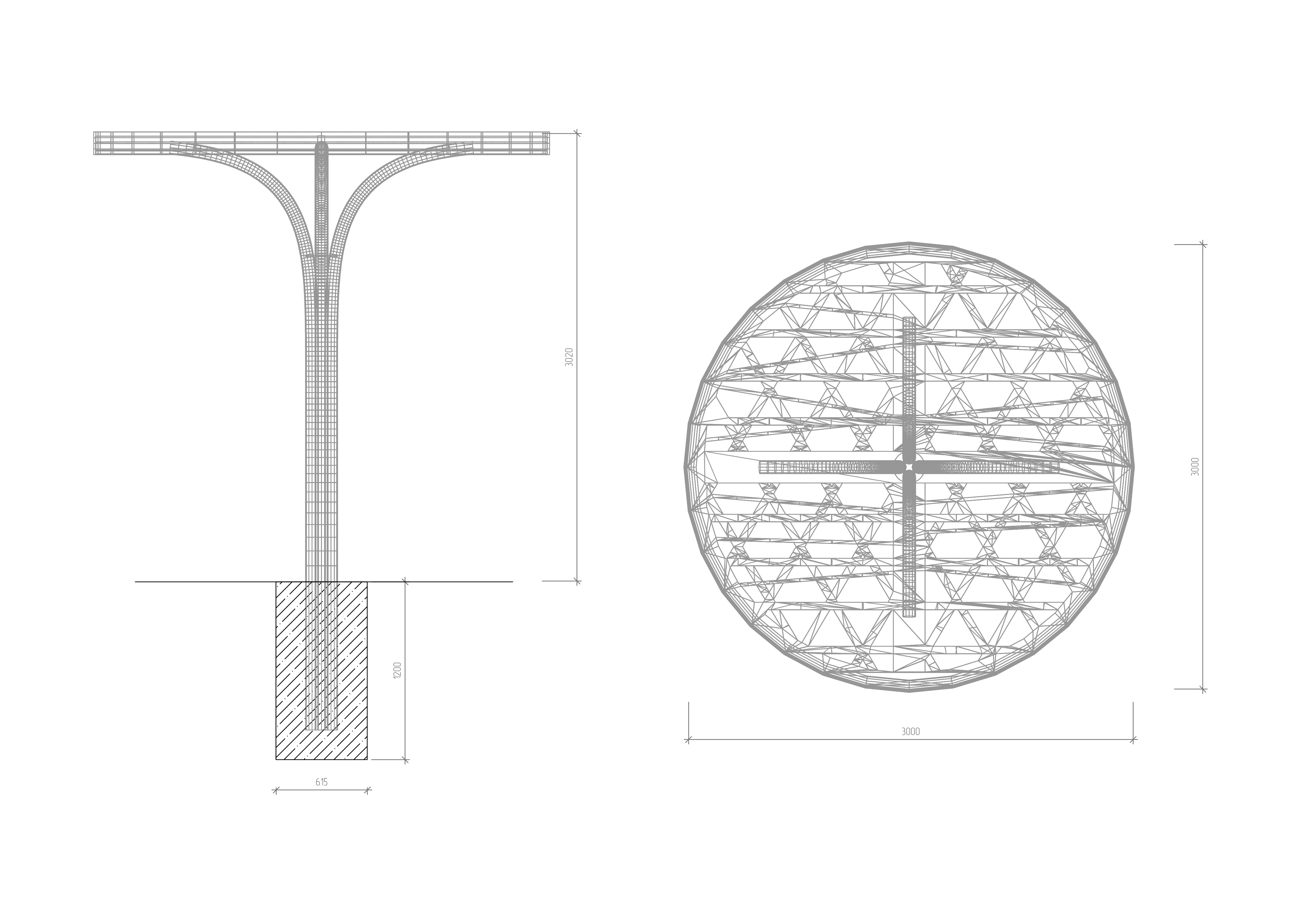 Canopy Tondo 3000 mm (roof — metal)