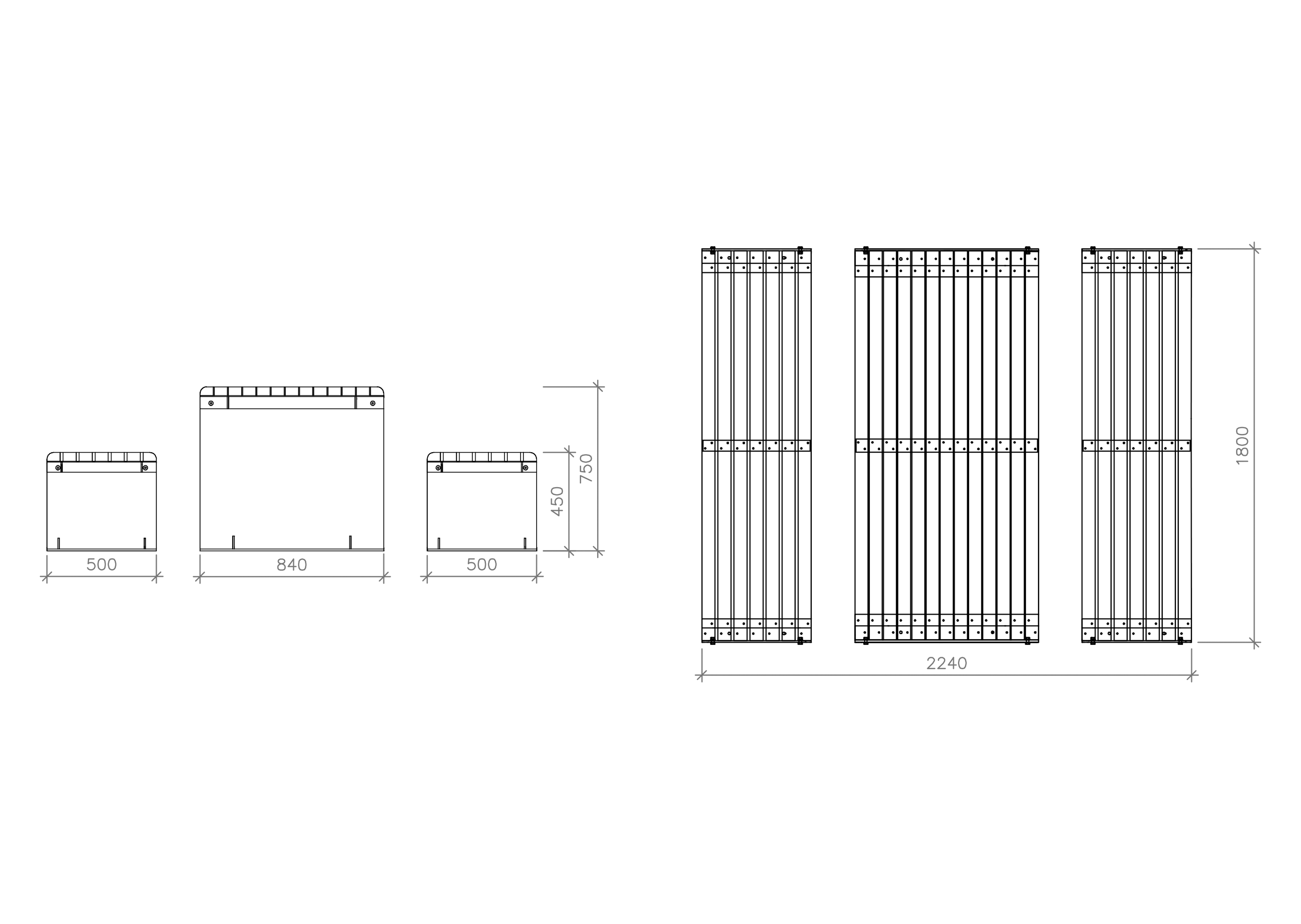 Outdoor table Long (set with benches)
