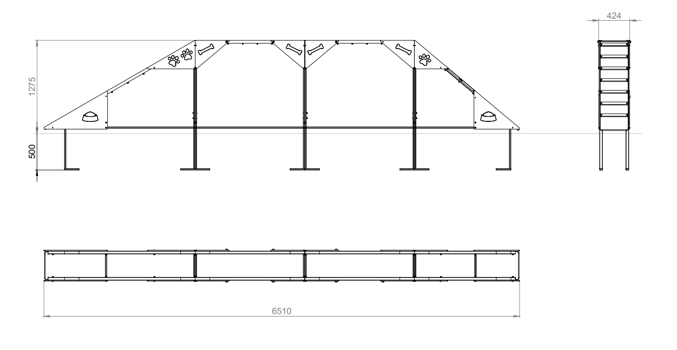 Dog walk ramp with ladder