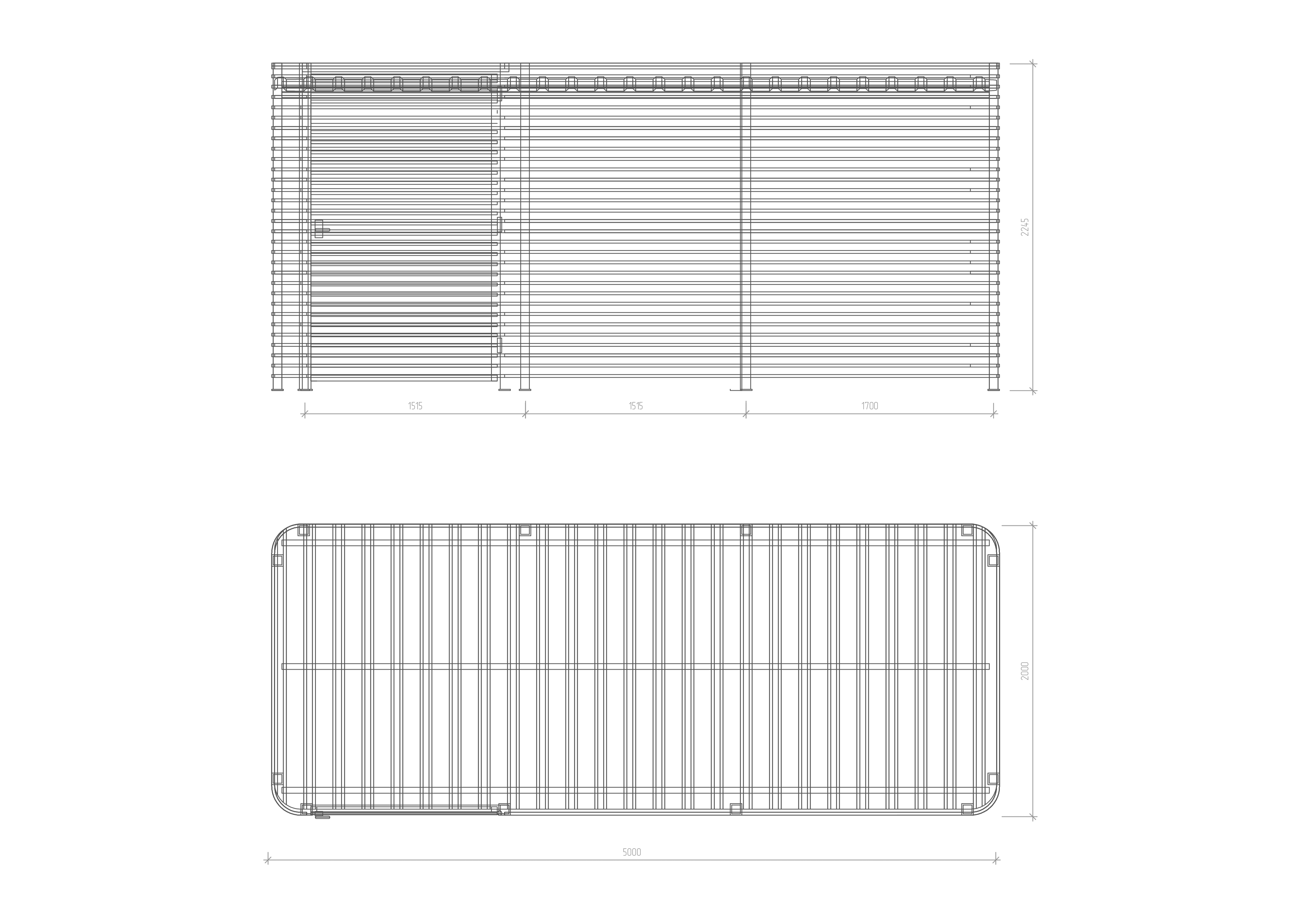Ferrum Waste Enclosure for 3 Containers