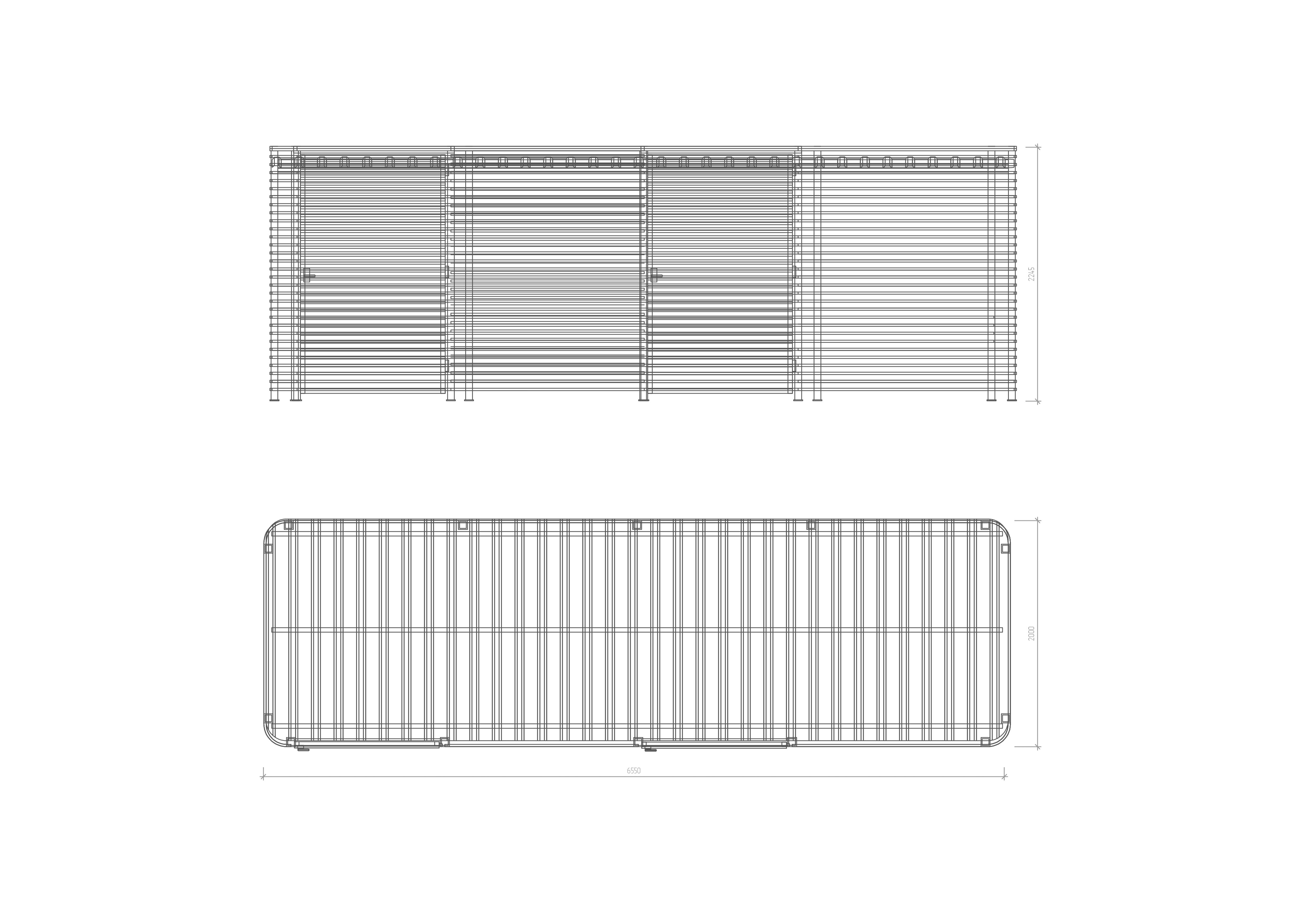 Ferrum Waste Enclosure for 4 Containers