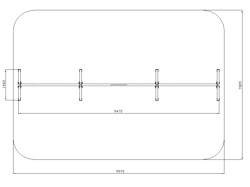 Three-section metal swing