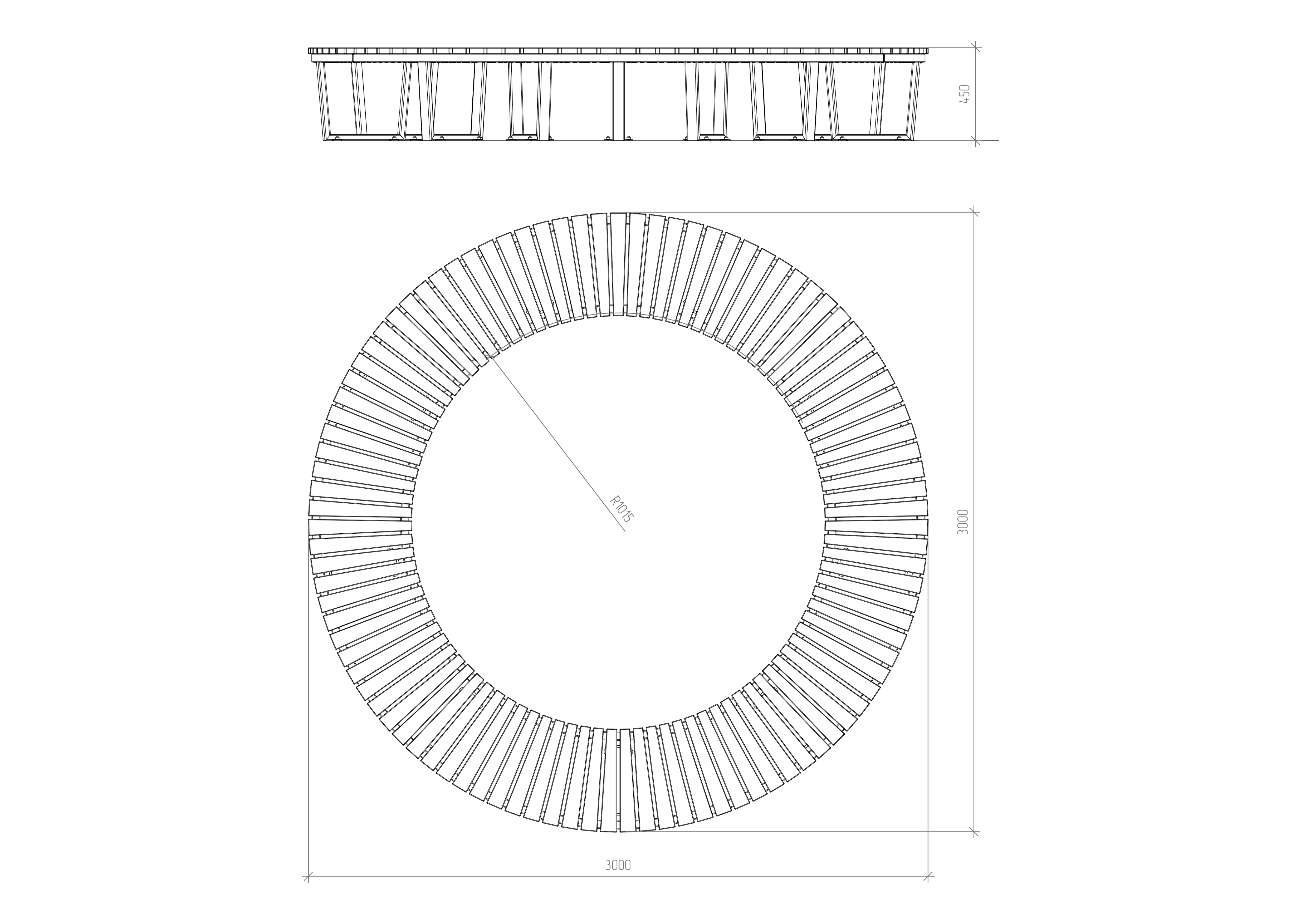 Park bench (round)