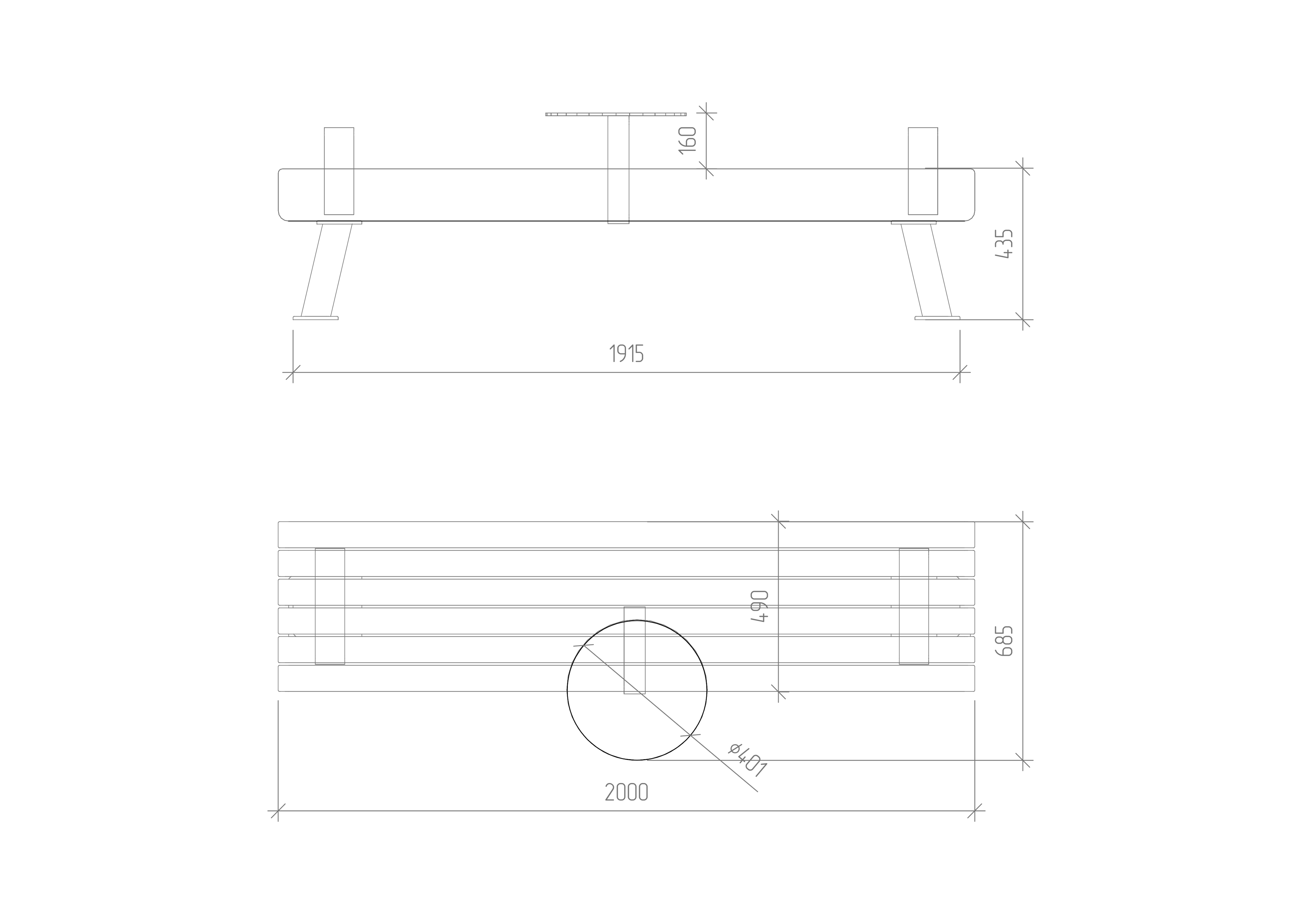 Terra bench with a side table
