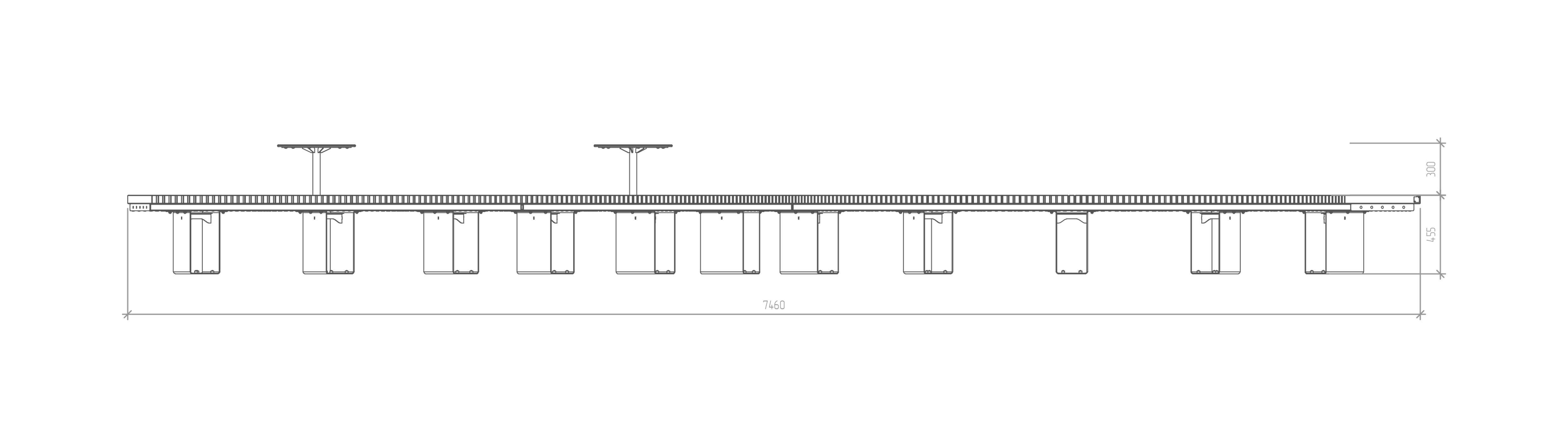 Park radius bench with tables