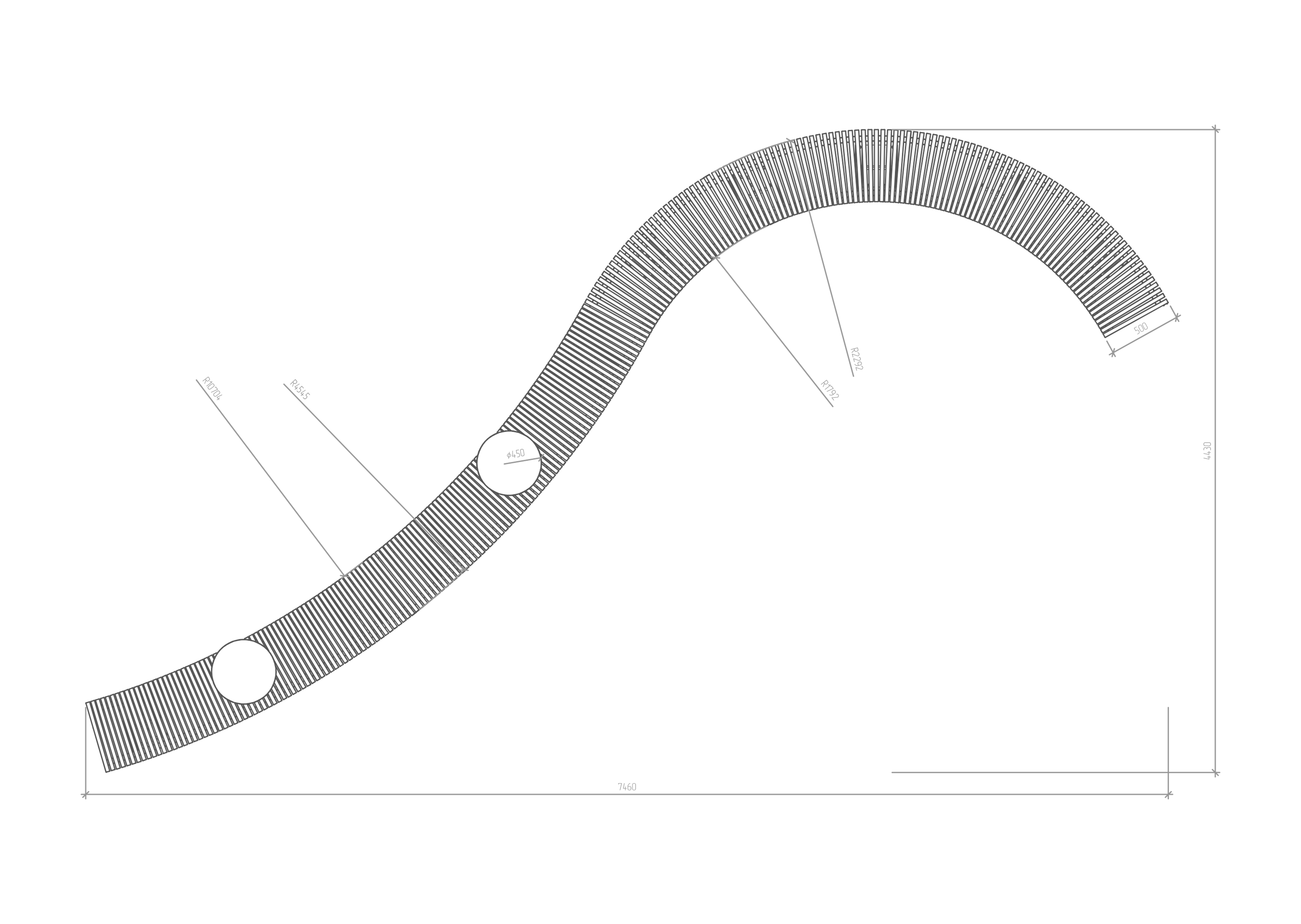 Park radius bench with tables