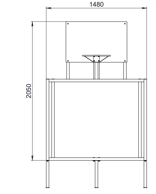 Football goal with basketball backboard