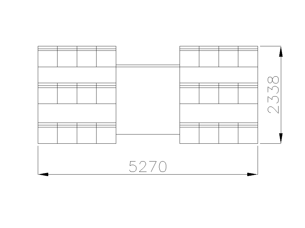 Tribune for 24 seats with aisle
