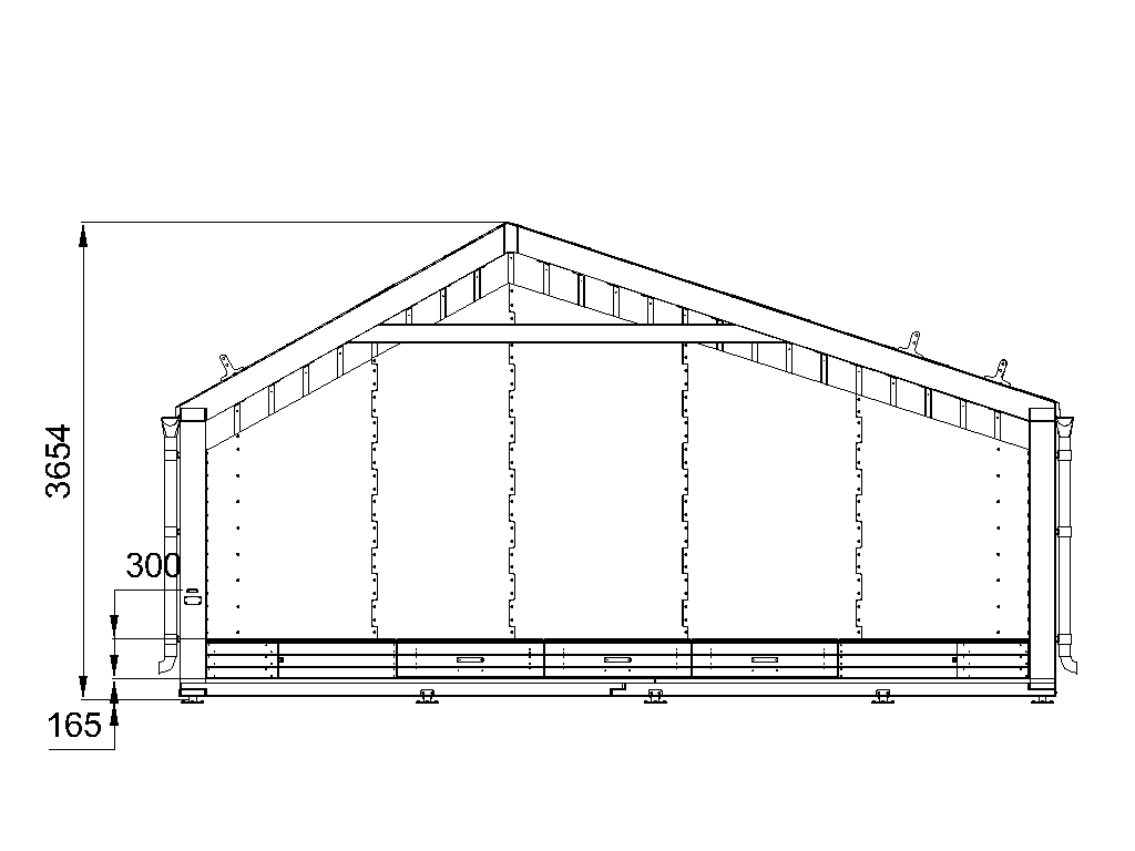Shade Canopy 7,01 × 4.22 m with Gable Roof and U-Shaped Bench
