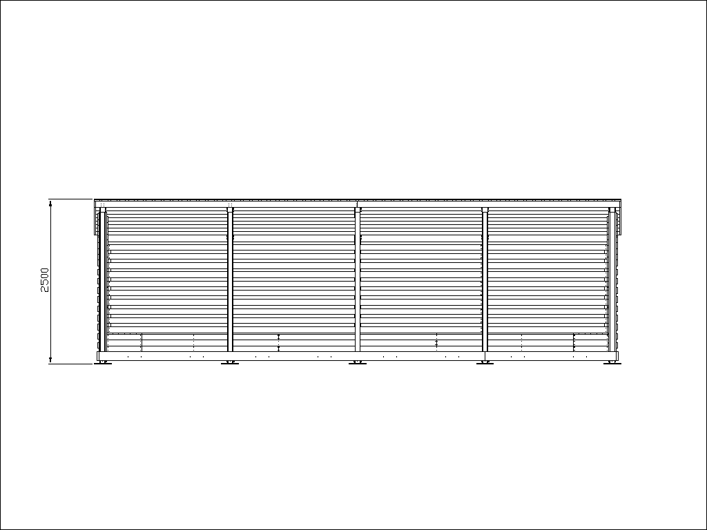 Shade Canopy with Benches 5 × 8 m in Larch