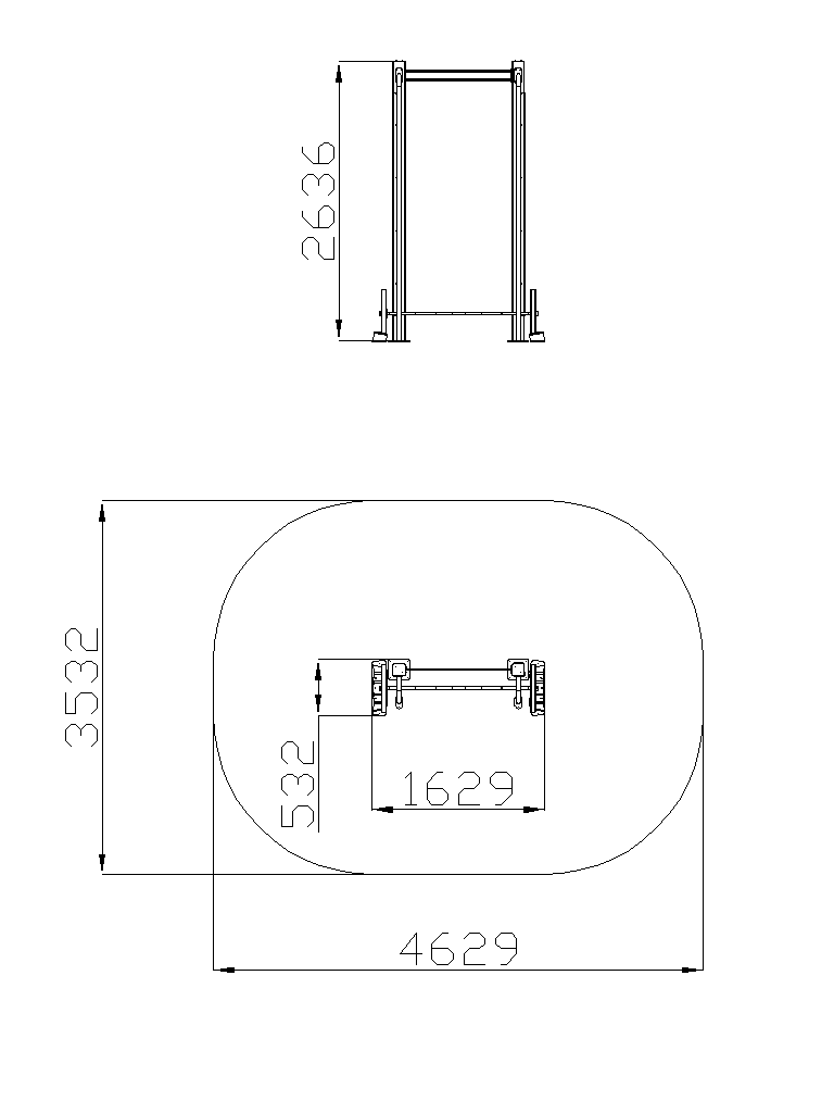 Exercise machine with barbell 25 kg