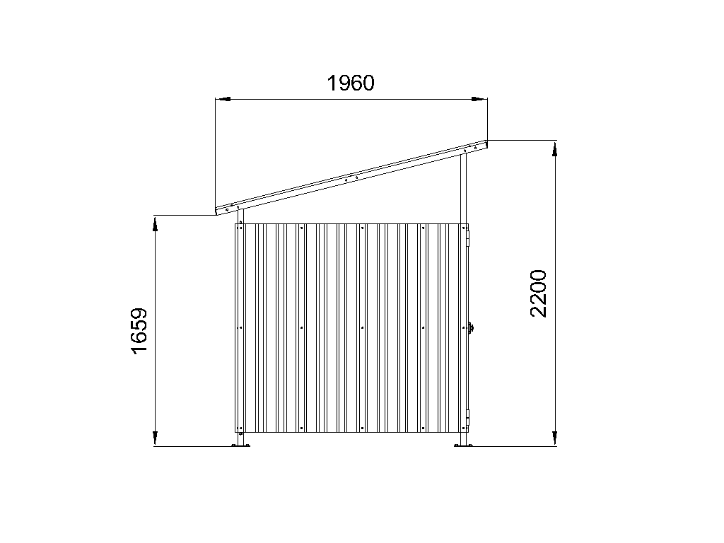 Dumstep enclosure with doors (3 containers)