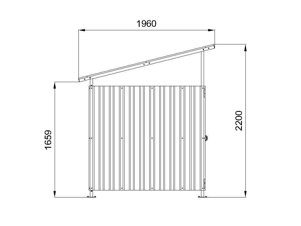 Waste container enclosure (4 containers)
