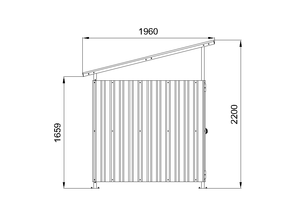 Dumstep enclosure with doors (5 containers)