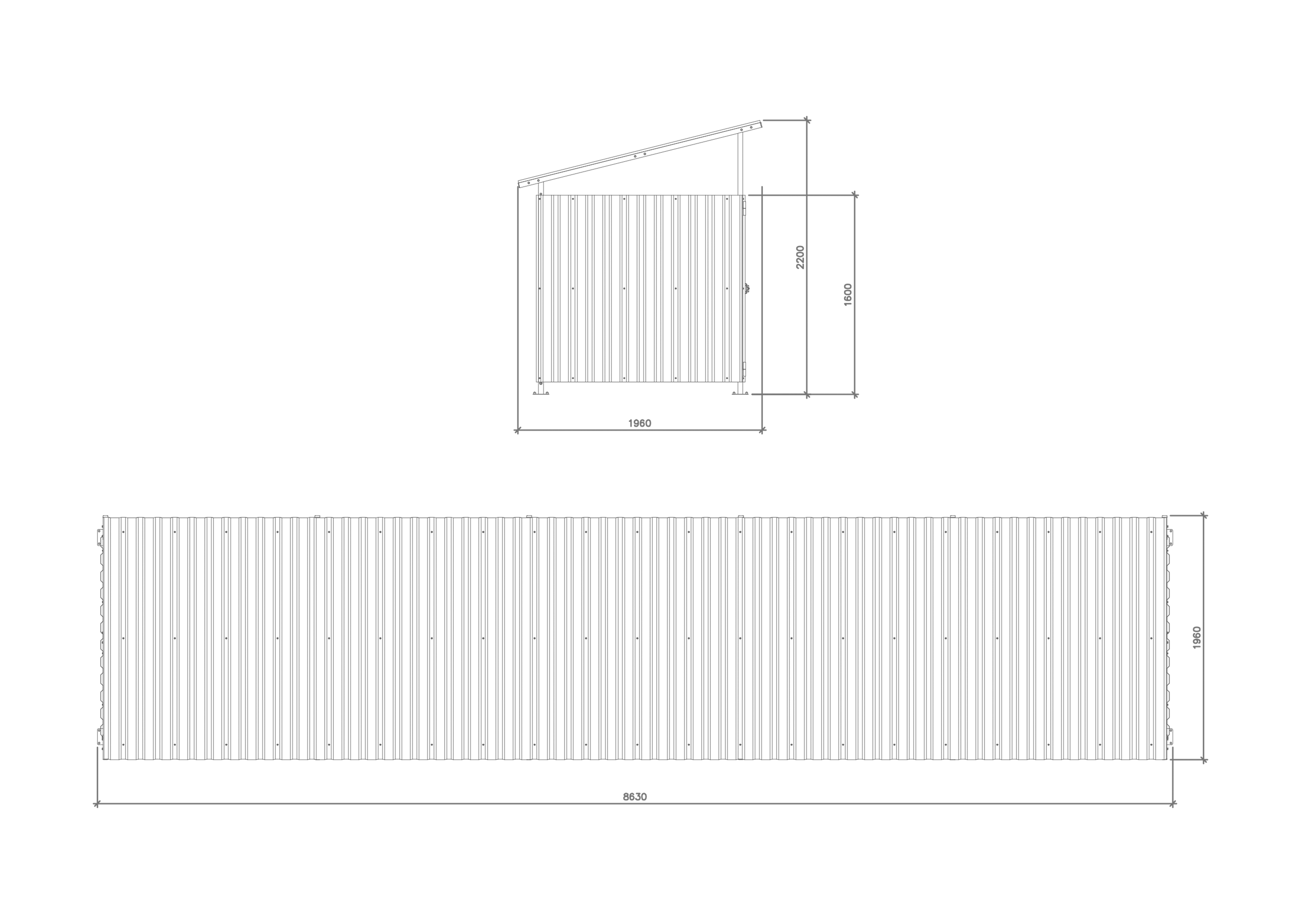 Dumstep enclosure with doors (5 containers)