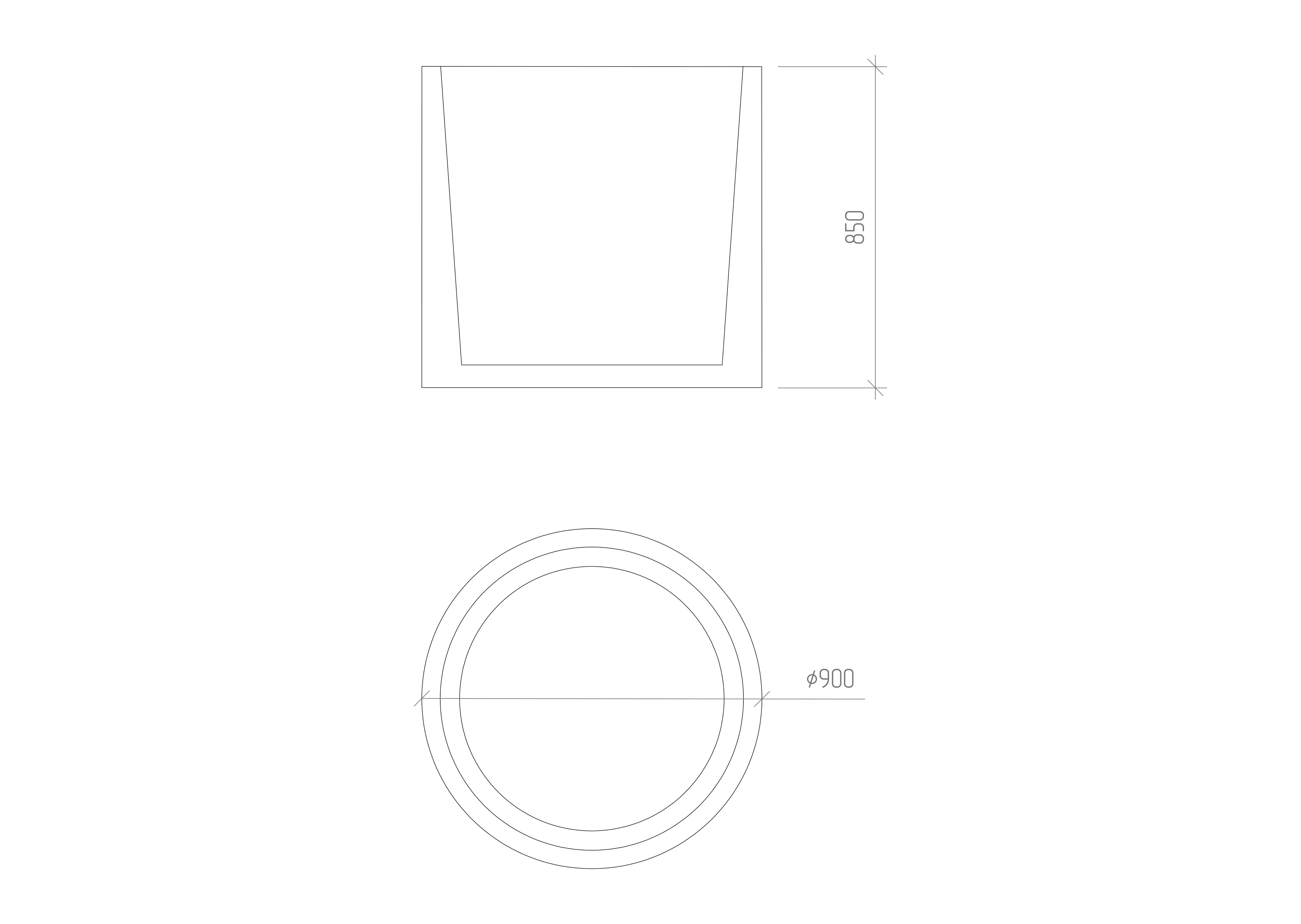 Concrete round flowerpot 900 mm