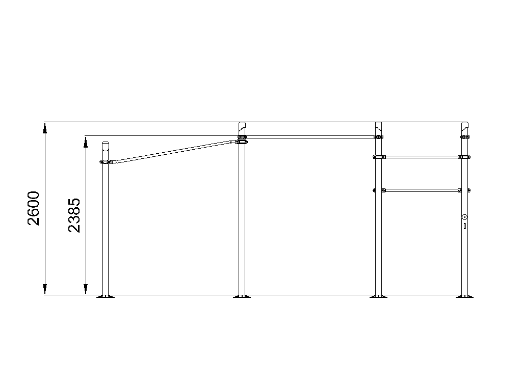 Handle bar with lift and horizontal bars