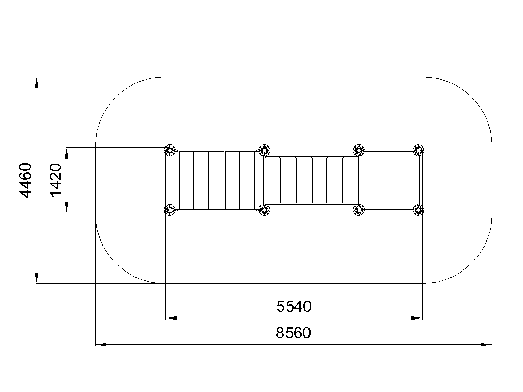 Handle bar with lift and horizontal bars