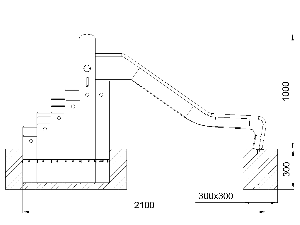 Platform with slide